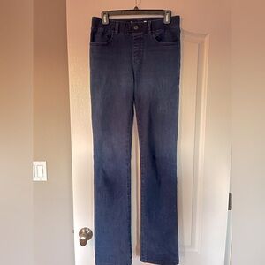 Betabrand dark indigo stretch denim, 4 pockets, signature mid rise, like new!